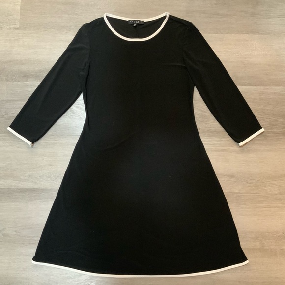 Tiana B. Size Small Soft and Comfortable Black Dress with piping - never… - Picture 1 of 5